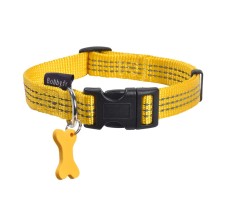 Bobby Safe Reflective Dog Collar Yellow - Large
