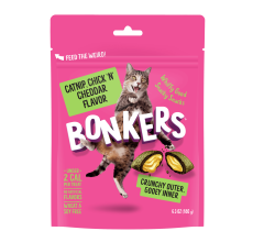 Bonkers Catnip Chicken and Cheddar Flavour Cat Treats 180g - 6.3 oz.