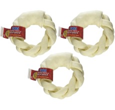 Cadet 5" Braided Beef Hide (Rawhide) Donut Dog Treats & Chews