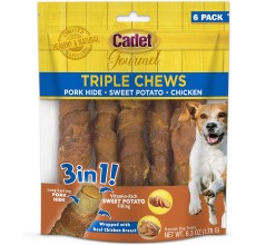 Cadet 6 pk. Chicken & Sweet Potato Triple Chew Treat Dog Treats & Chews