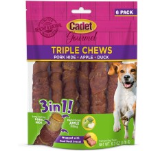 Cadet 6 pk. Duck & Apple Triple Chew Treat Dog Treats & Chews