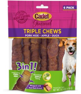 Cadet 6 pk. Duck & Apple Triple Chew Treat Dog Treats & Chews