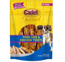 Cadet Pork Hide & Chicken Twists 22pk Dog Treats & Chews