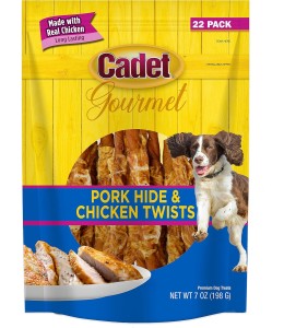Cadet Pork Hide & Chicken Twists 22pk Dog Treats & Chews