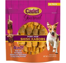 Cadet Pork Hide Shish Kabobs 18pk Dog Treats & Chews