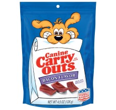 Canine Carry Outs Snacks Bacon Flavour Dog Treats 128g - 4.5 oz.