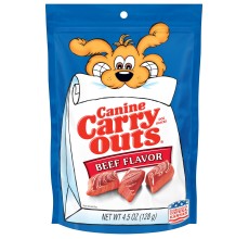 Canine Carry Outs Snacks Steak Bites Beef Flavour Dog Treats 128g - 4.5 oz.