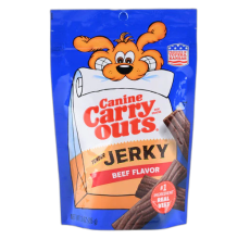 Canine Carry Outs Snacks Tender Jerky Beef Flavour Dog Treats 128g - 4.5 oz.
