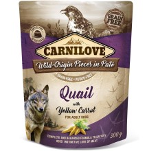 Carnilove Quail with Yellow Carrot for Adult Dogs (Wet Food Pouches) 12x300g