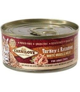 Carnilove Turkey & Reindeer for Adult Cats (Wet Food Cans) 100g