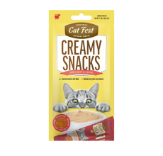 Cat Fest Creamy Snacks-Beef With Caviar 4x10g