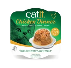 Catit Chicken Dinner Wet Cat Food with Flaked Salmon & Carrot 80G