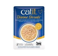 Catit Divine Shreds, Chicken with Mackerel & Broccoli, 75g