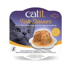 Catit Fish Dinner, Crab Flavour & Pumpkin 80 g, 6pcs/box