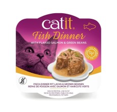 Catit Fish Dinner, Salmon & Green Beans 80 g, 6pcs/box