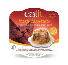 Catit Fish Dinner, Shrimp & Green Beans 80 g, 6pcs/box