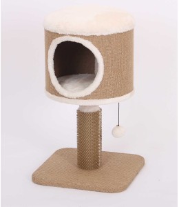 Caty cat Tree With Cozy Cushion and Scratcher 38 x 38 x 60cm