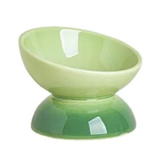 Ceramic whiskers Cat Bowl  - 10.5 x 10cm - Green
