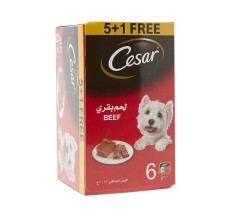 Cesar Beef 5+1 FREE Promo Pack Wet Dog Food - 6X100G