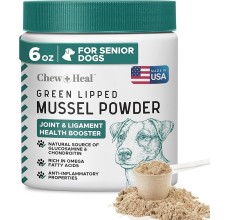 Chew & Heal - Green Lipped Mussel Powder Joint & Ligament Health Supplement for Dogs & Cats (6 oz)- 250gm