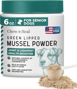 Chew & Heal - Green Lipped Mussel Powder Joint & Ligament Health Supplement for Dogs & Cats (6 oz)- 250gm