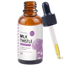 Chew & Heal - Milk Thistle Tincture with Moringa Oil & Salmon Oil Liquid Kidney & Liver Health Supplement for Dogs(2oz)- 250gm