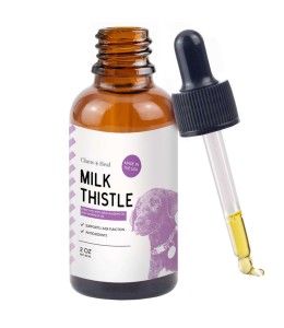 Chew & Heal - Milk Thistle Tincture with Moringa Oil & Salmon Oil Liquid Kidney & Liver Health Supplement for Dogs(2oz)- 250gm