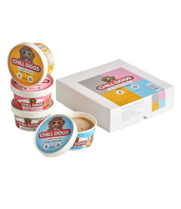 Chill Dogs Party Box 4 Cups x 130ml Ice Cream For Dogs