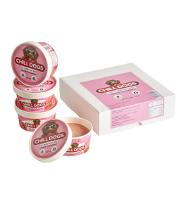 Chill Dogs Swirlin' Strawberry Box 4 Cups x 130ml Ice Cream for Dogs