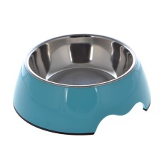 🏷️ CLEARANCE SALE | Nutrapet Melamine Pet Bowl – Medium, Sky Blue, 350 ml (Stainless Steel Insert Missing – 50% Off)