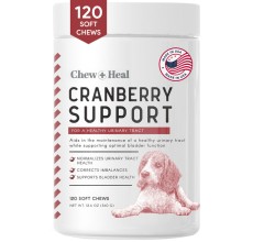 Chew & Heal - Cranberry Support Urinary Tract Supplement for Dogs - 250gm