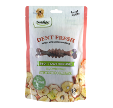 Dentalight 3" Dent Fresh 360° Toothbrush Dog Treat 150g (18pcs) - Apple