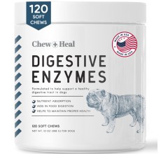 Chew & Heal - Digestive Enzymes & Probiotics Supplement for Dogs 120soft Chews - 250gm