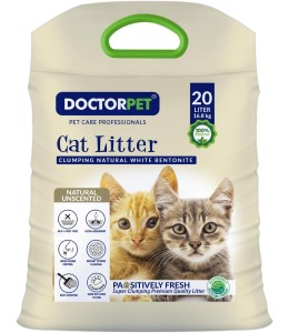 Doctor Pet Clumping Natural Cat Litter - Unscented - 20L