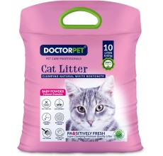 Doctor Pet Clumping Natural White Bentonite Baby Powder Cat Litter - 10L