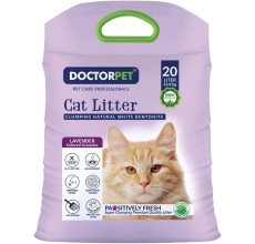 Doctor Pet Clumping Natural White Bentonite Lavender Cat Litter - 20L