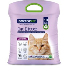 Doctor Pet Clumping Natural White Bentonite Lavender Cat Litter - 10L
