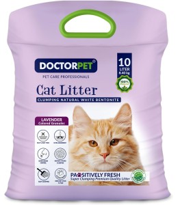 Doctor Pet Clumping Natural White Bentonite Lavender Cat Litter - 10L