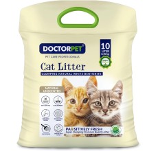 Doctor Pet Clumping Natural White Bentonite Unscented Cat Litter - 10L
