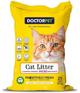 Doctor Pet Super Clumping Micro Bentonite Cat Litter - Lemon Scented - 25L