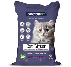 Doctor Pet Super Clumping Micro Bentonite Cat Litter - Lavender Scented - 25L