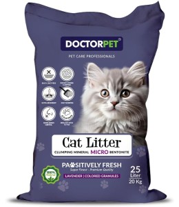 Doctor Pet Super Clumping Micro Bentonite Cat Litter - Lavender Scented - 25L