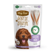 Dog Fest Twister Dental Treats for Adult Dogs – Duck 90g (13cm)