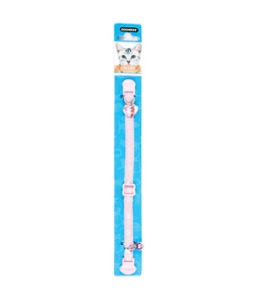 Dogness Nylon Cat Collar - Light Pink With White Paws