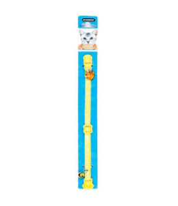 Dogness Nylon Cat Collar - Light Yellow With Floral Design