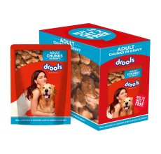 Drools Adult Wet Dog Food, Real Chicken and Chicken Liver Chunks in Gravy,10 Pouches + 2 Pouches Free (12 x 60g )