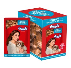 Drools Puppy Wet Dog Food, Real Chicken and Chicken Liver Chunks in Gravy,6 Pouches (6 x 150g)