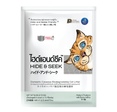 Hide & Seek Cassava Cat Litter Biodegradable-Flushable Baby Powder Scented (6 Lb - 2.72 Kg)