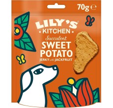 Expiring On-  01/02/2026- Lilys Kitchen Succulent Sweet Potato & Jackfruit Jerky Dog Treats 70g