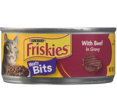 Expiring On- 01/05-  Purina Friskies Cat Wet Food Meaty Bits Beef 5.5oz